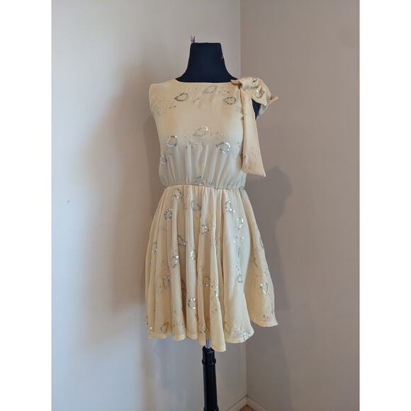 Unbranded Light Yellow Women's Sequin Dress Size small - Picture 1 of 7